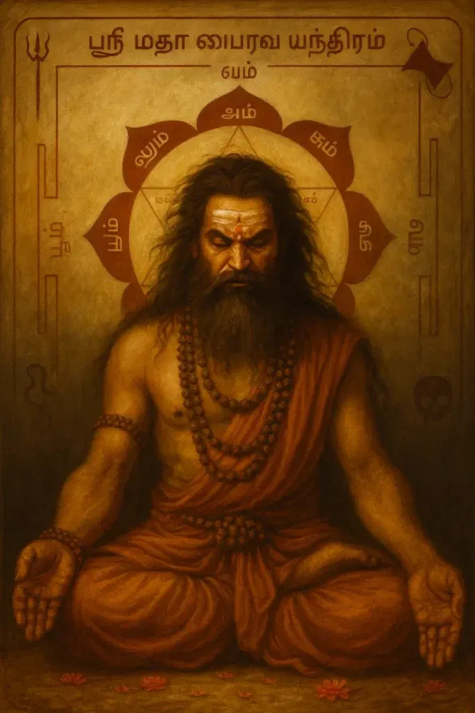 Meditating on Maha Bhairava Yantram