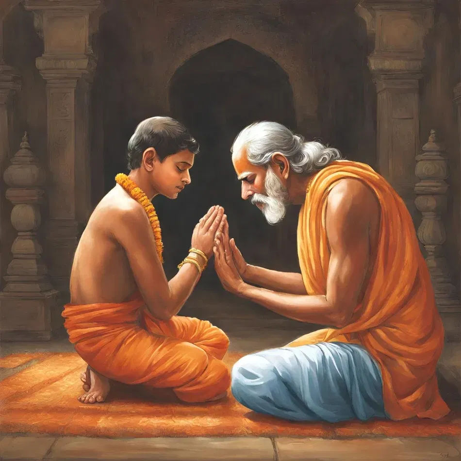Shishya confiding in Guru