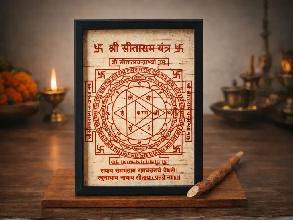 Product-A Framed Sri Seeta Ram Yantra at YantraChants.com Only -Made to Order