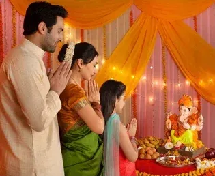 Hindu Family Praying
