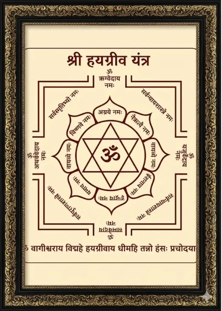 Product-A Framed Sri Hayagreeva Yantra-Illustration Only -Made to Order