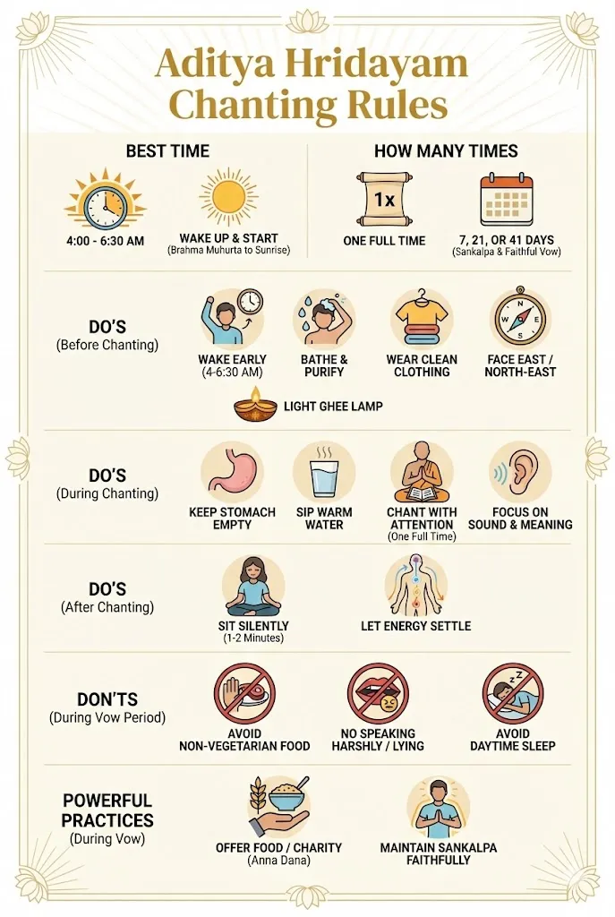 Sri Aditya Hridayam Chanting Rules