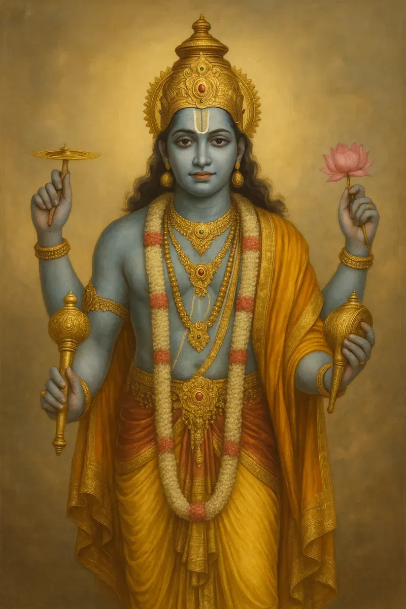 Lord Sri Mahavishnu, an imaginary representation but as per Scriptures.