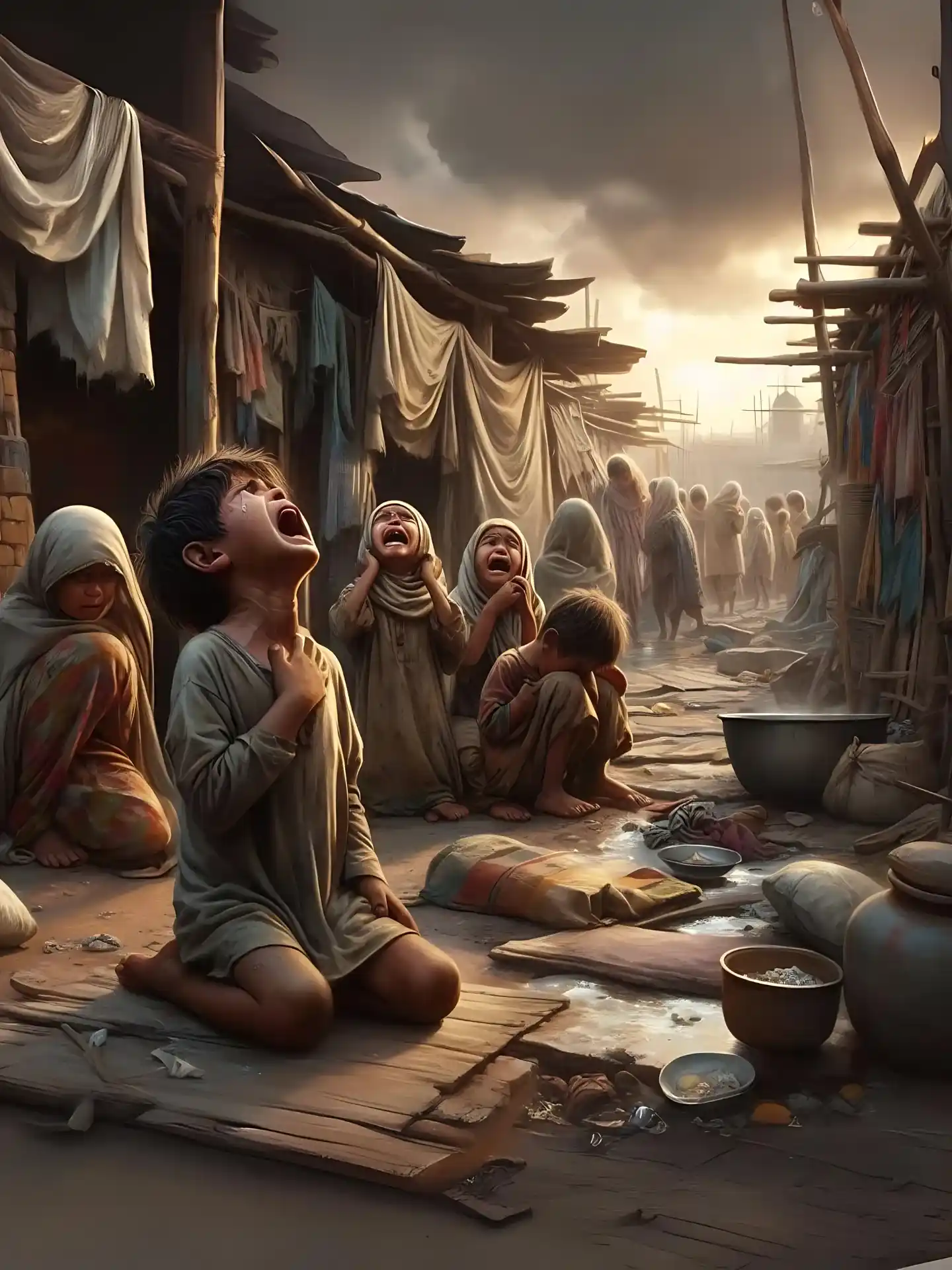 Poor Children Weeping