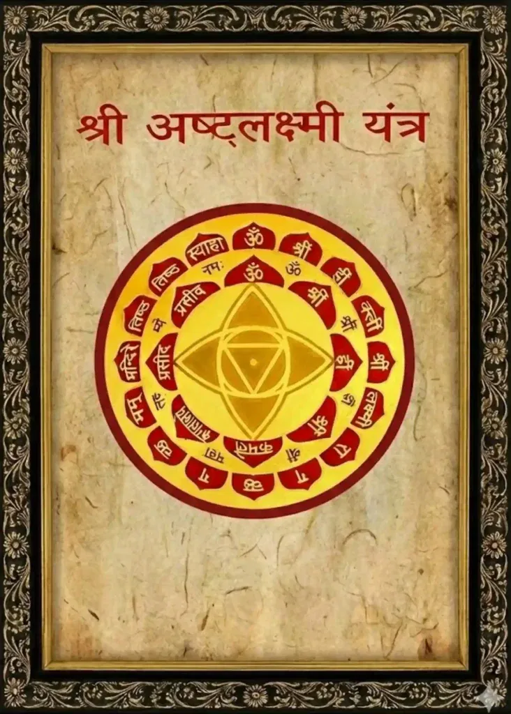 Product-A Framed Ashta Laxmi Yantra-Illustration Only -Made to Order
