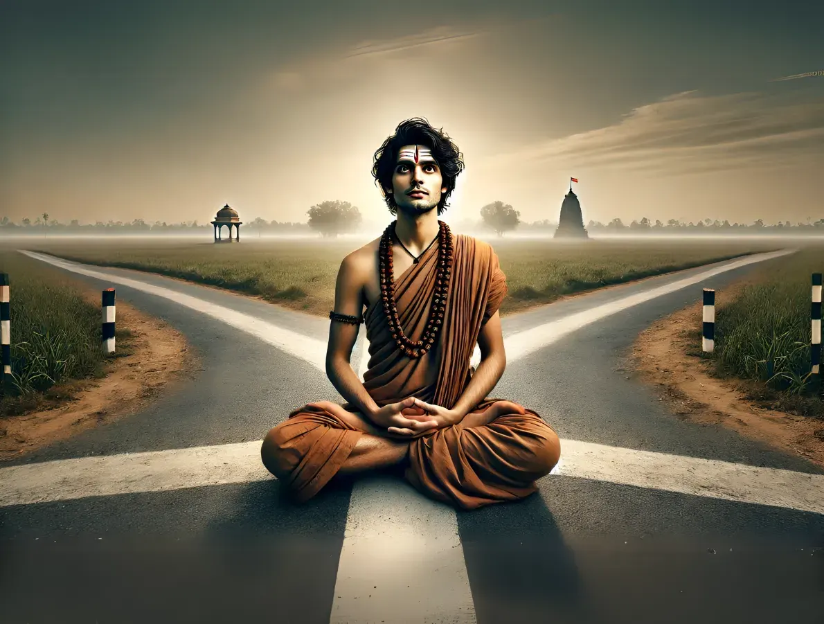 Sadhaka Sitting at Crossroads