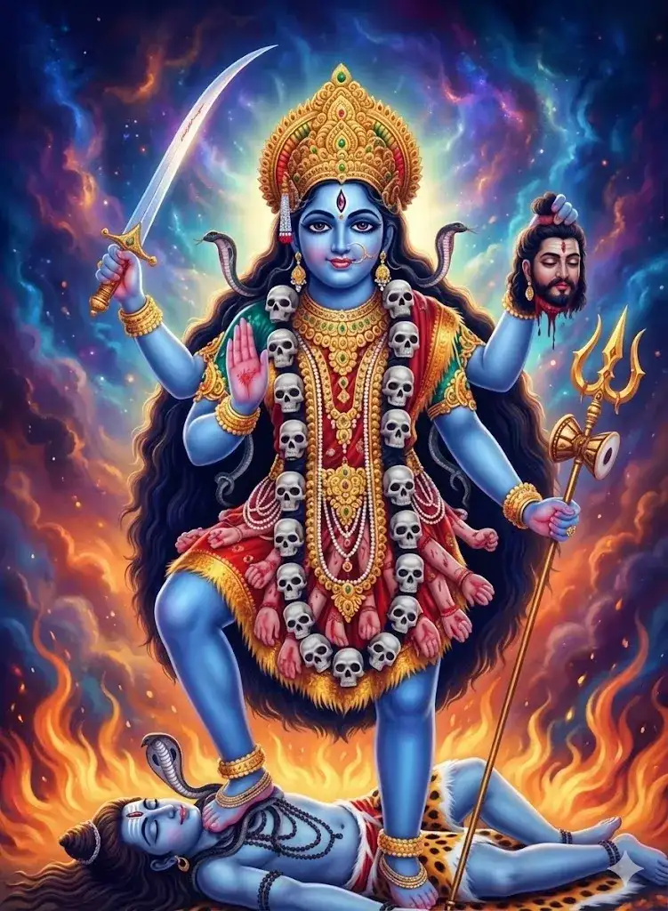 Devi Kali with severed hands as Her waist band