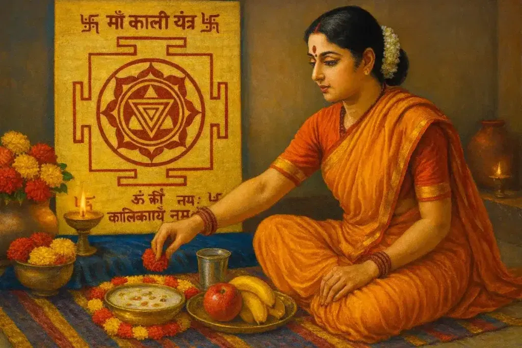 Setting up Sri Kali Yantra Preparation