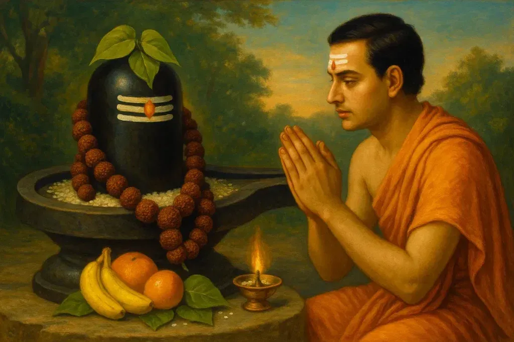 Worshipping with Rudraksha